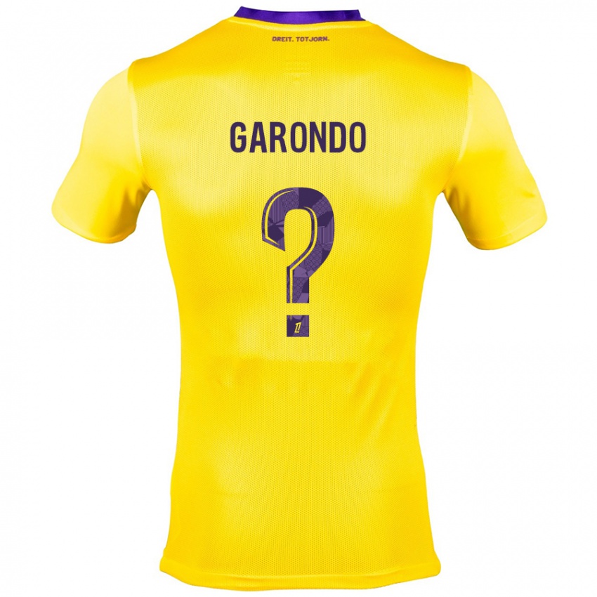 Kinderen Thibaud Garondo #0 Geel Paars Uitshirt Uittenue 2024/25 T-Shirt België