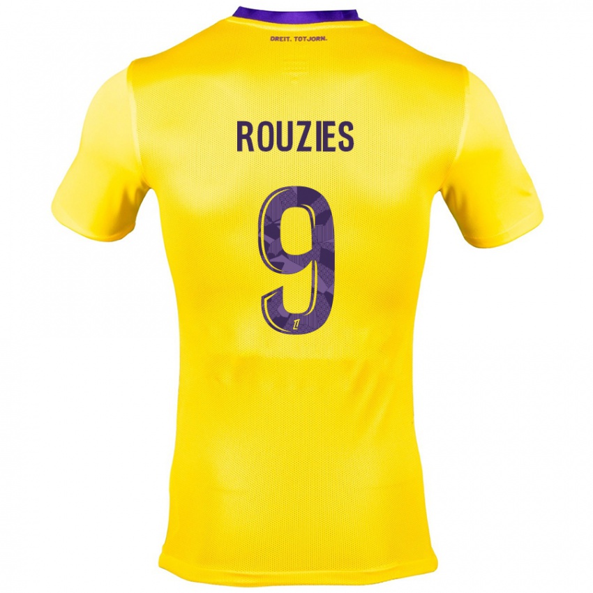 Kinderen Manon Rouzies #9 Geel Paars Uitshirt Uittenue 2024/25 T-Shirt België