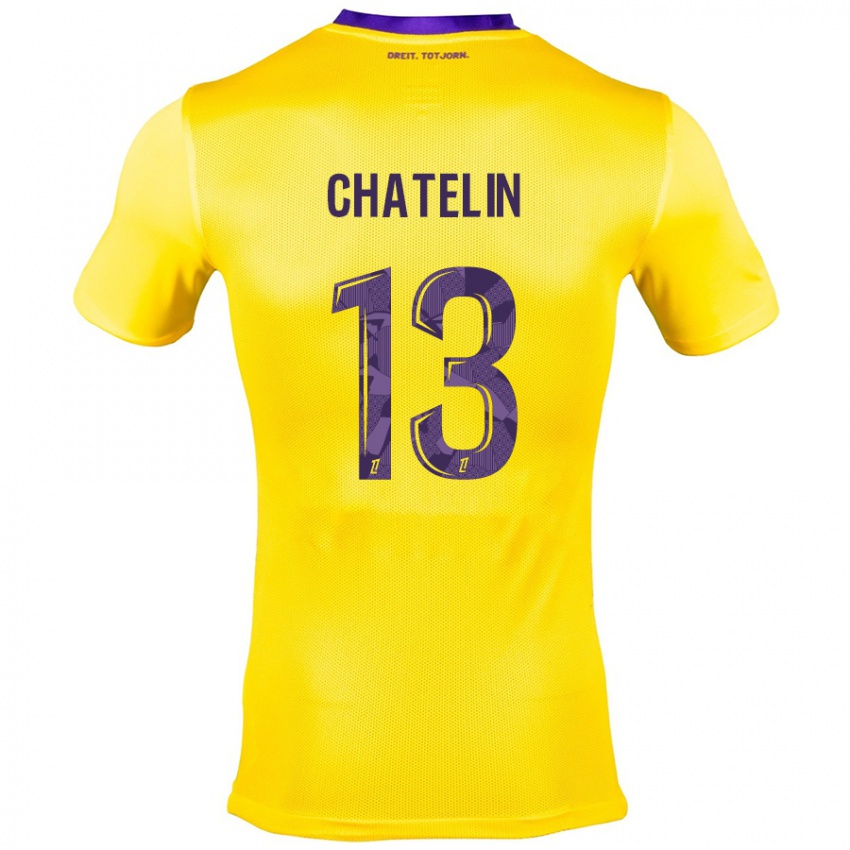 Kinderen Delphin Chatelin #13 Geel Paars Uitshirt Uittenue 2024/25 T-Shirt België