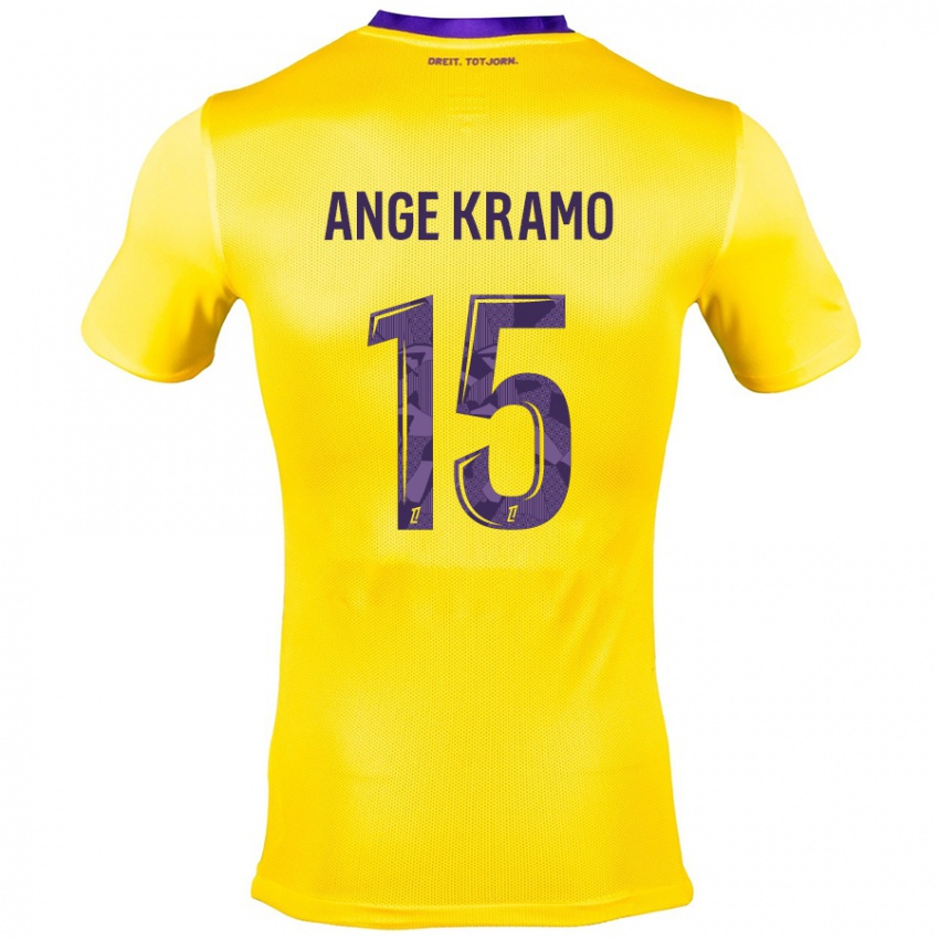 Kinderen Marie Ange Kramo #15 Geel Paars Uitshirt Uittenue 2024/25 T-Shirt België