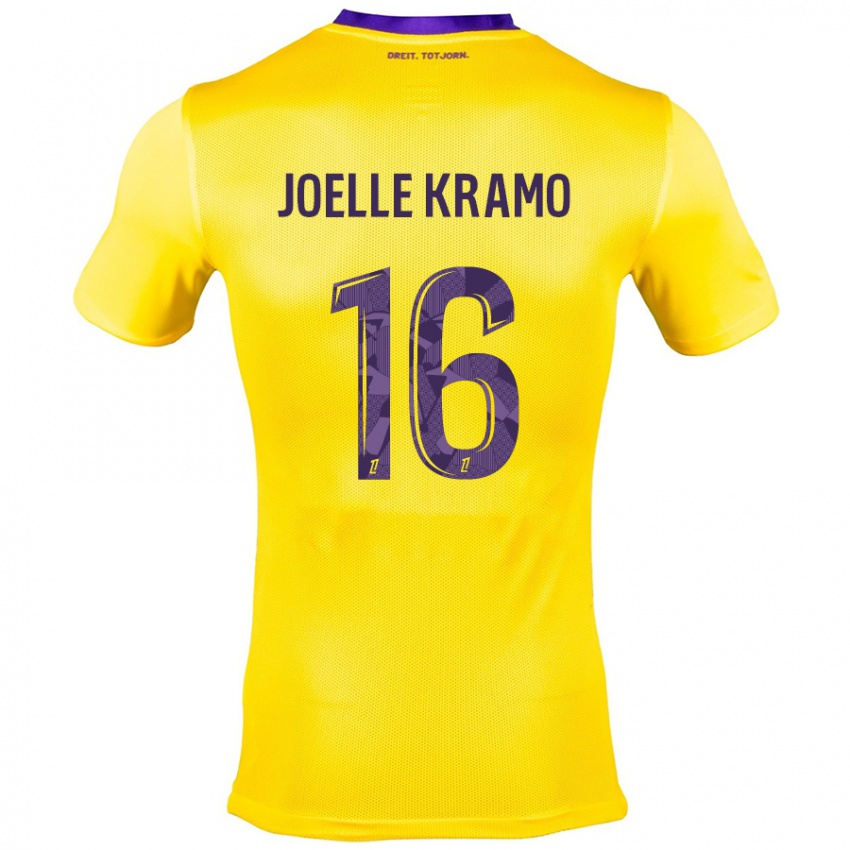 Kinderen Marie Joelle Kramo #16 Geel Paars Uitshirt Uittenue 2024/25 T-Shirt België