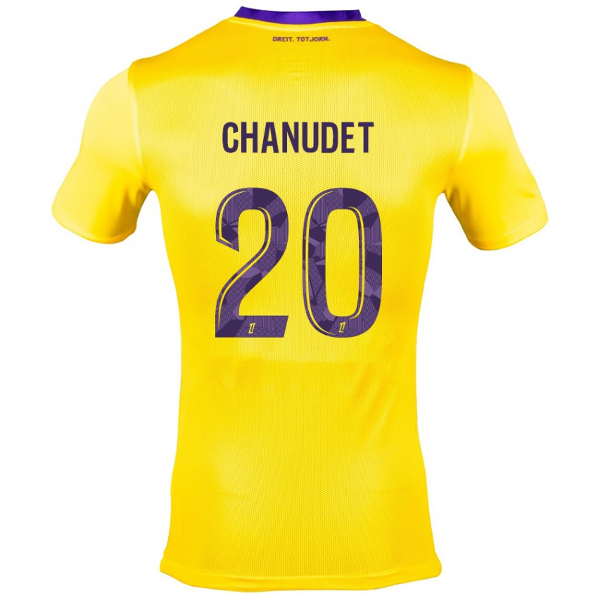 Kinderen Coralie Chanudet #20 Geel Paars Uitshirt Uittenue 2024/25 T-Shirt België