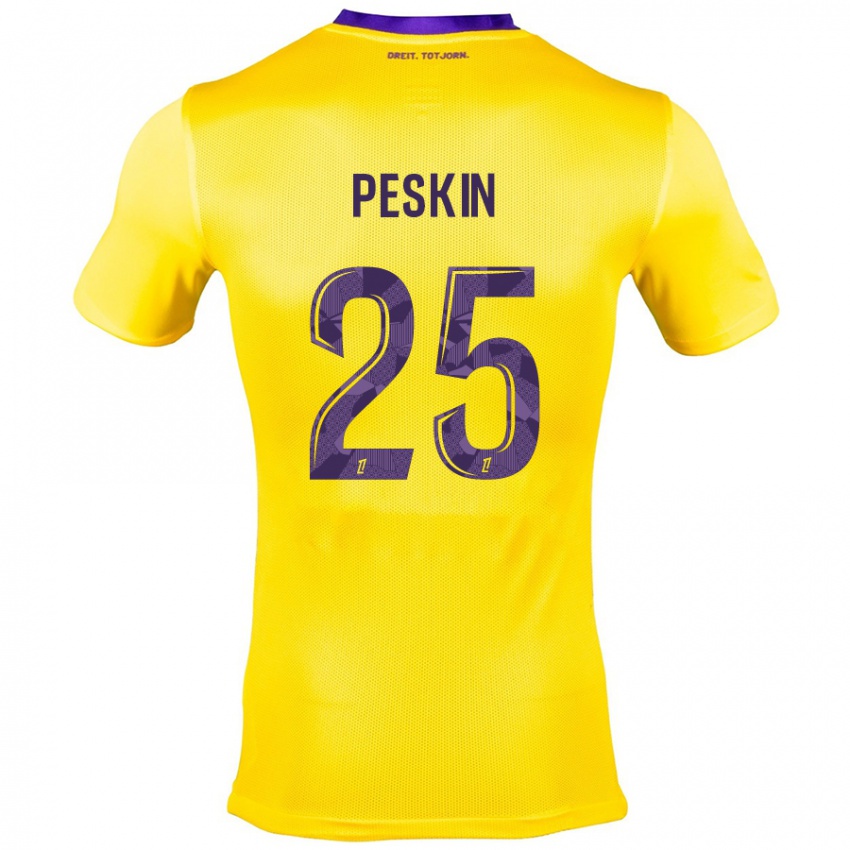 Kinderen Kelso Peskin #25 Geel Paars Uitshirt Uittenue 2024/25 T-Shirt België