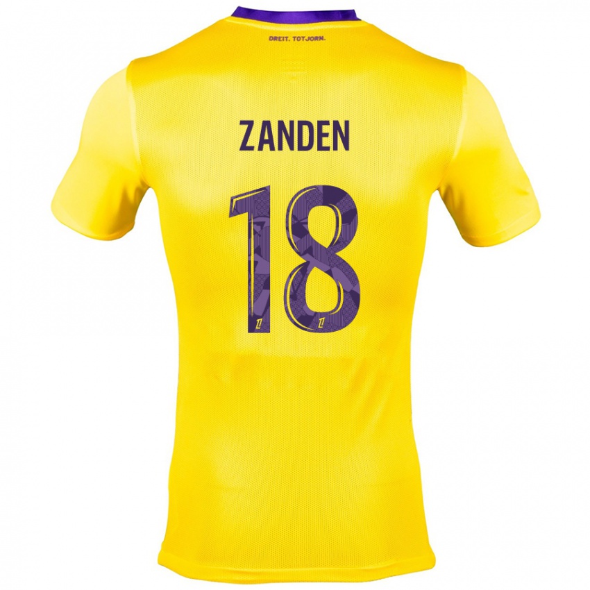 Kinderen Oliver Zandén #18 Geel Paars Uitshirt Uittenue 2024/25 T-Shirt België