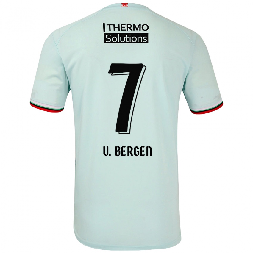 Kinderen Mitchell Van Bergen #7 Lichtgroen Uitshirt Uittenue 2024/25 T-Shirt België