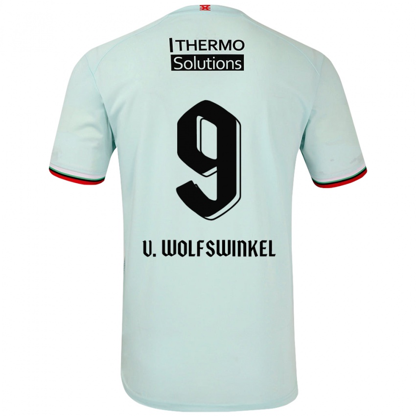 Kinderen Ricky Van Wolfswinkel #9 Lichtgroen Uitshirt Uittenue 2024/25 T-Shirt België