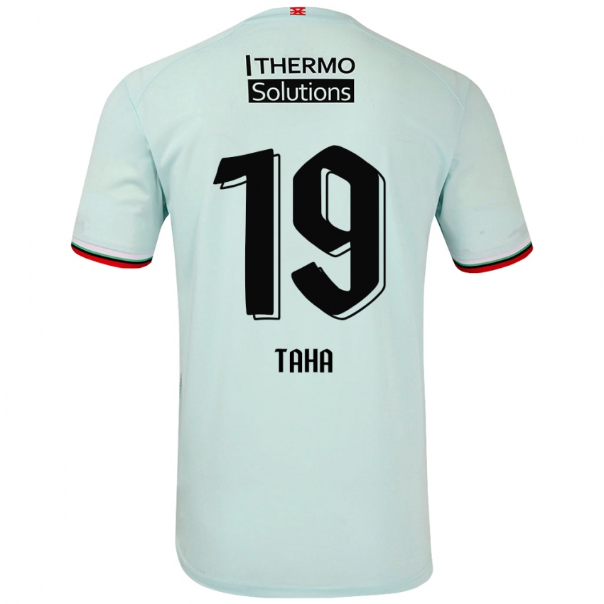 Kinderen Younes Taha #19 Lichtgroen Uitshirt Uittenue 2024/25 T-Shirt België