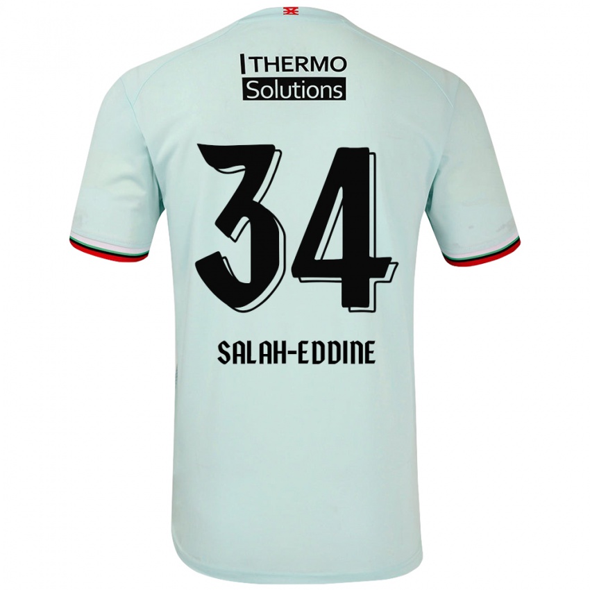 Kinderen Anass Salah-Eddine #34 Lichtgroen Uitshirt Uittenue 2024/25 T-Shirt België