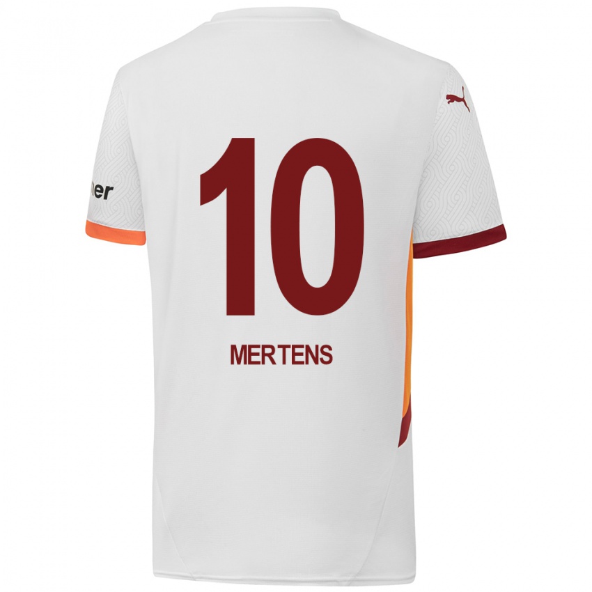 Kinderen Dries Mertens #10 Wit Geel Rood Uitshirt Uittenue 2024/25 T-Shirt België