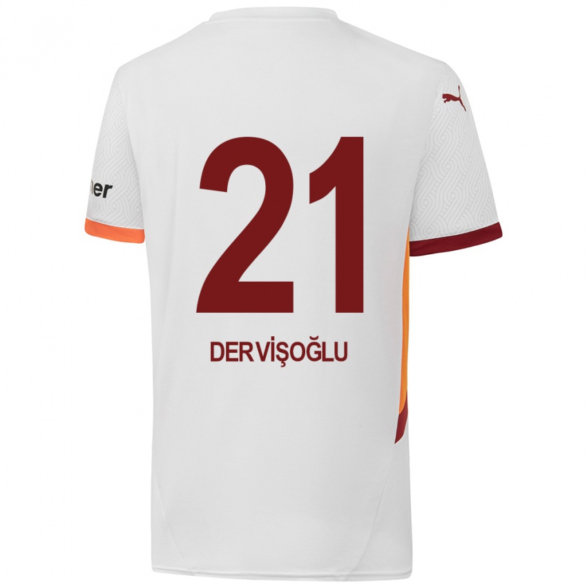 Enfant Maillot Halil Dervişoğlu #21 Blanc Jaune Rouge Tenues Extérieur 2024/25 T-Shirt Belgique