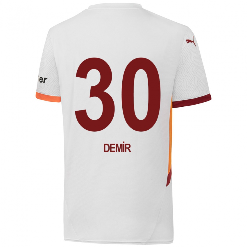 Enfant Maillot Yusuf Demir #30 Blanc Jaune Rouge Tenues Extérieur 2024/25 T-Shirt Belgique