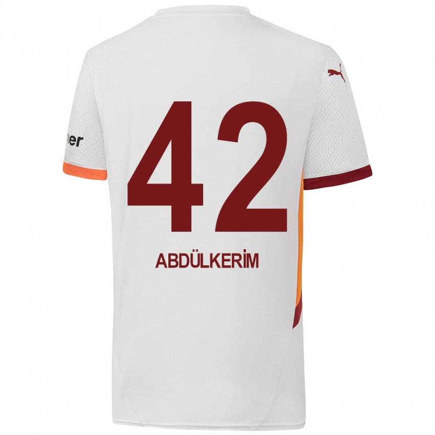 Enfant Maillot Abdülkerim Bardakcı #42 Blanc Jaune Rouge Tenues Extérieur 2024/25 T-Shirt Belgique