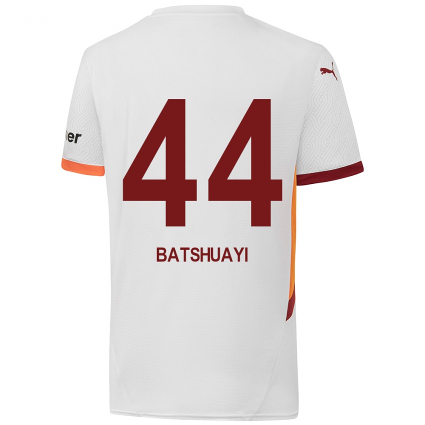 Kinderen Michy Batshuayi #44 Wit Geel Rood Uitshirt Uittenue 2024/25 T-Shirt België