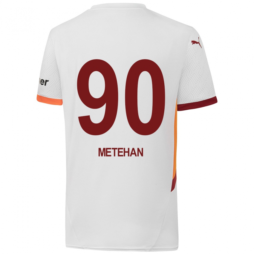 Enfant Maillot Metehan Baltacı #90 Blanc Jaune Rouge Tenues Extérieur 2024/25 T-Shirt Belgique