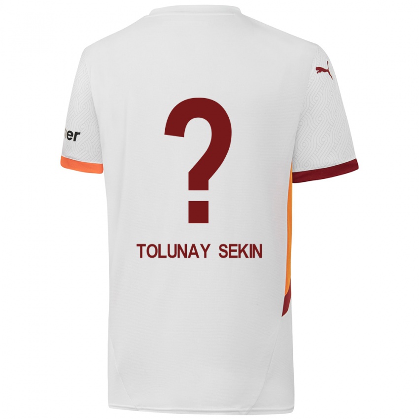 Enfant Maillot Burak Tolunay Sekin #0 Blanc Jaune Rouge Tenues Extérieur 2024/25 T-Shirt Belgique