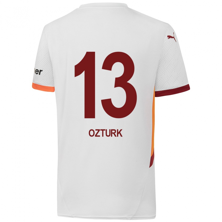 Enfant Maillot Fatma Sare Öztürk #13 Blanc Jaune Rouge Tenues Extérieur 2024/25 T-Shirt Belgique