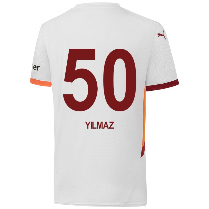 Enfant Maillot Jankat Yılmaz #50 Blanc Jaune Rouge Tenues Extérieur 2024/25 T-Shirt Belgique