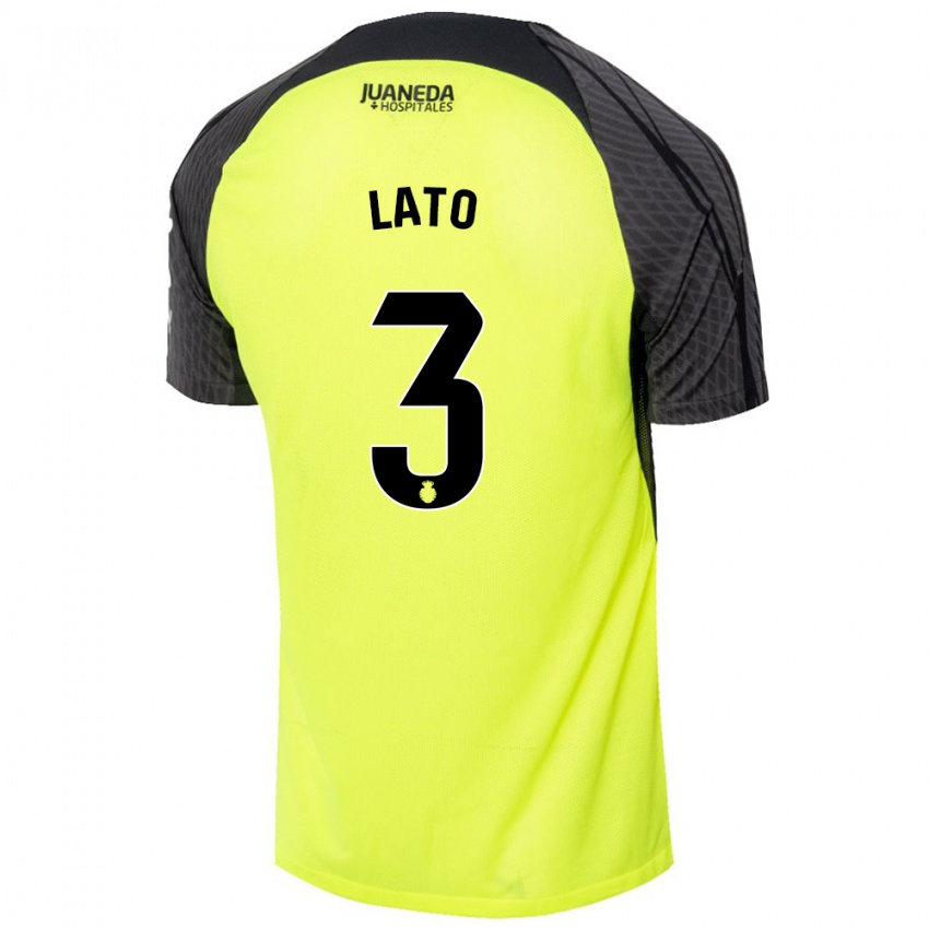 Kinderen Toni Lato #3 Fluorescerend Groen Zwart Uitshirt Uittenue 2024/25 T-Shirt België