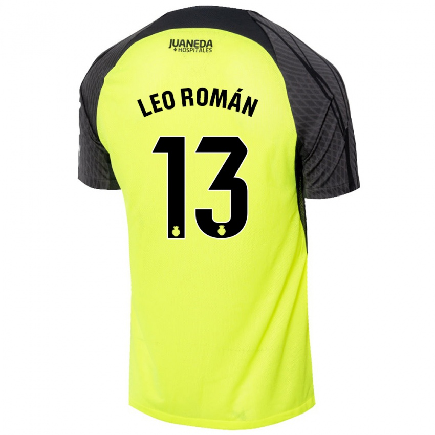 Enfant Maillot Leo Román #13 Vert Fluo Noir Tenues Extérieur 2024/25 T-Shirt Belgique