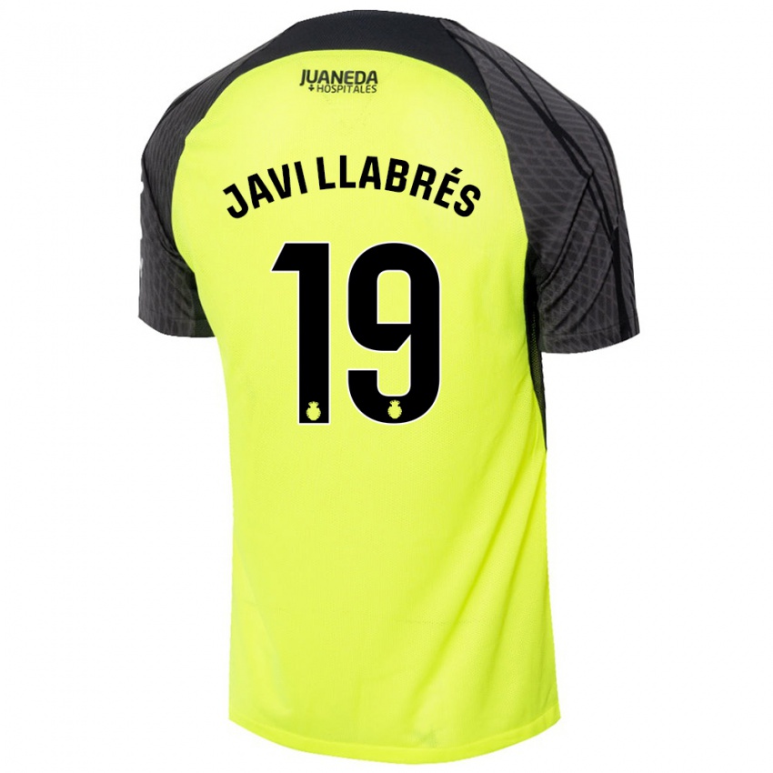 Kinderen Javi Llabrés #19 Fluorescerend Groen Zwart Uitshirt Uittenue 2024/25 T-Shirt België