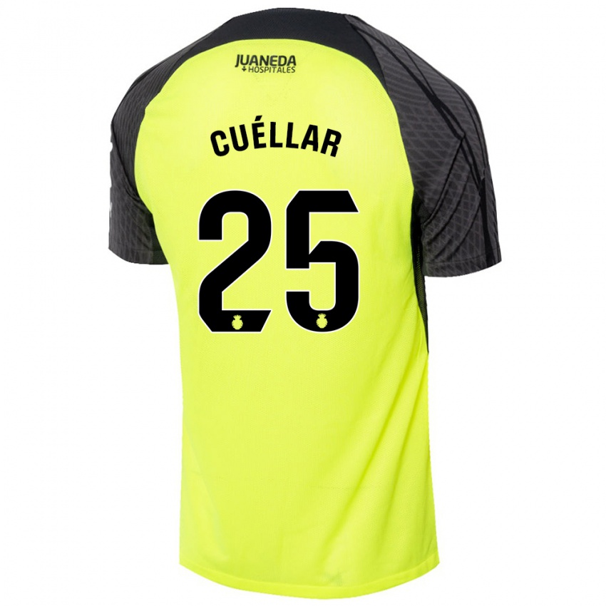 Kinderen Iván Cuéllar #25 Fluorescerend Groen Zwart Uitshirt Uittenue 2024/25 T-Shirt België