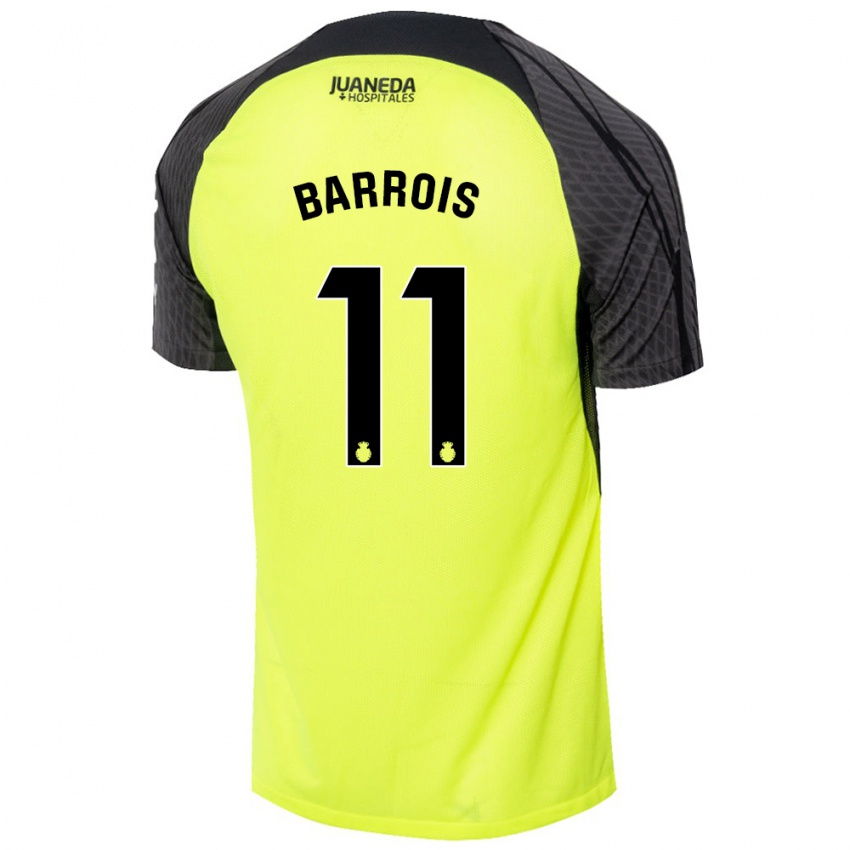 Kinderen Eliott Barrois #11 Fluorescerend Groen Zwart Uitshirt Uittenue 2024/25 T-Shirt België