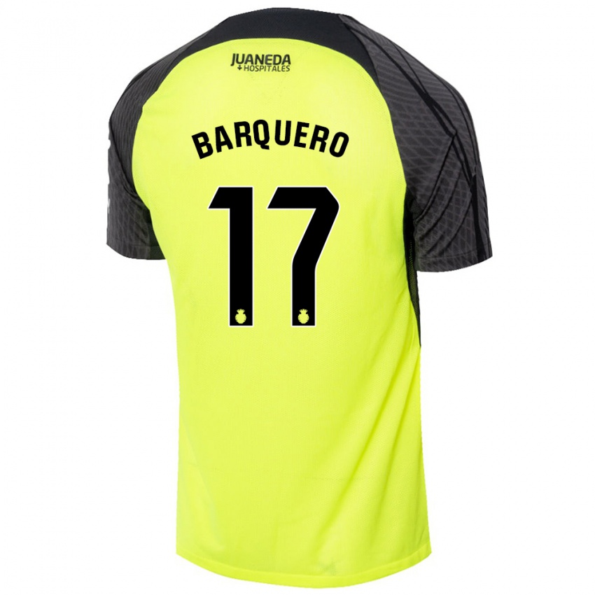 Enfant Maillot Adrián Barquero #17 Vert Fluo Noir Tenues Extérieur 2024/25 T-Shirt Belgique