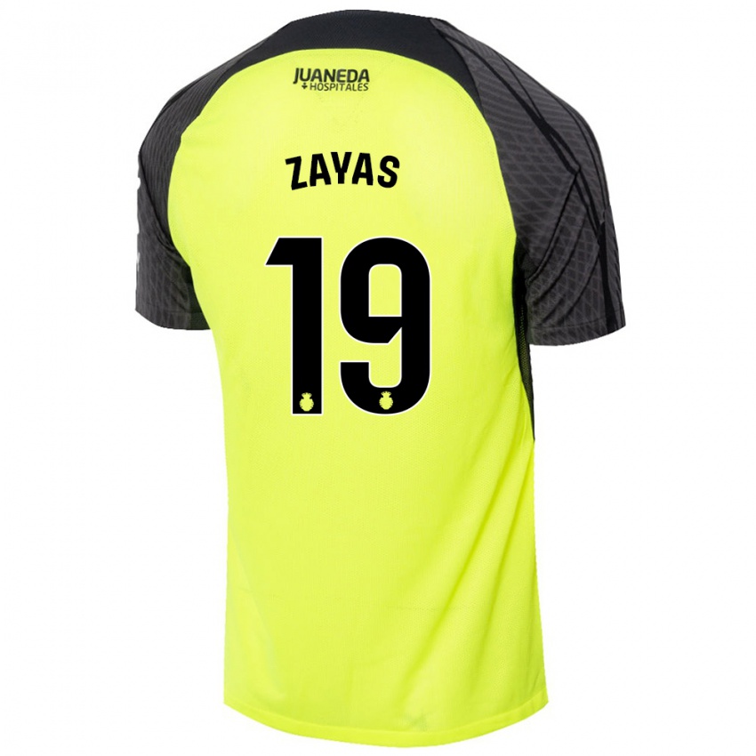 Enfant Maillot Yosmel Zayas #19 Vert Fluo Noir Tenues Extérieur 2024/25 T-Shirt Belgique