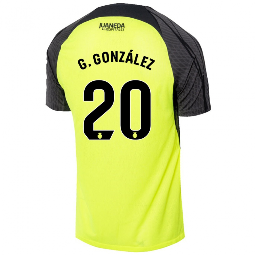 Kinderen Giovanni González #20 Fluorescerend Groen Zwart Uitshirt Uittenue 2024/25 T-Shirt België