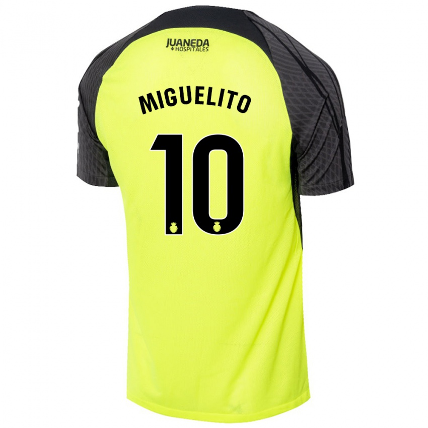 Kinderen Miguelito #10 Fluorescerend Groen Zwart Uitshirt Uittenue 2024/25 T-Shirt België