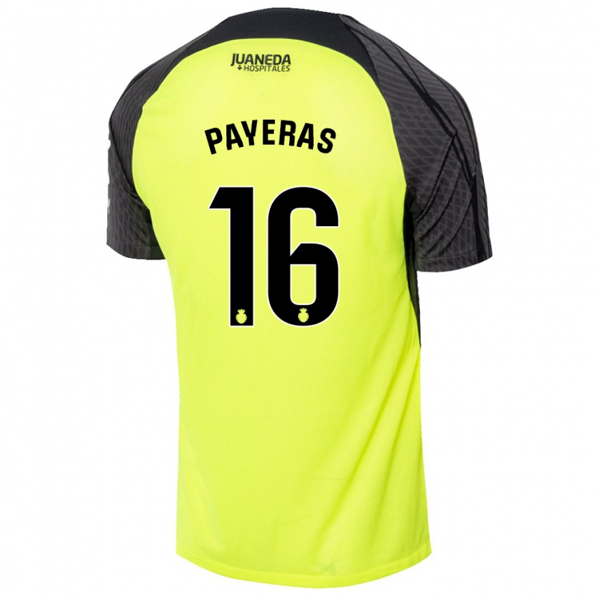 Kinderen Martí Payeras #16 Fluorescerend Groen Zwart Uitshirt Uittenue 2024/25 T-Shirt België