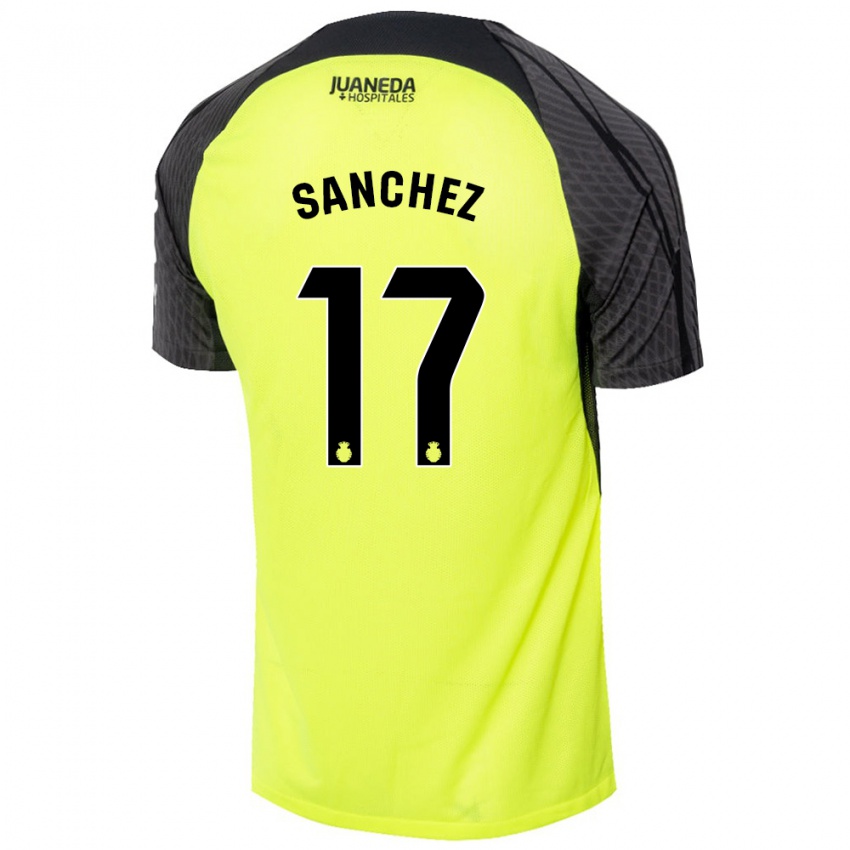 Kinderen Avelino Sánchez #17 Fluorescerend Groen Zwart Uitshirt Uittenue 2024/25 T-Shirt België