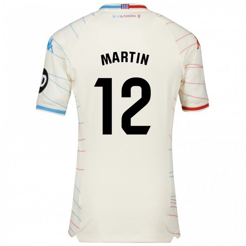 Kinderen Mario Martin #12 Wit Rood Blauw Uitshirt Uittenue 2024/25 T-Shirt België