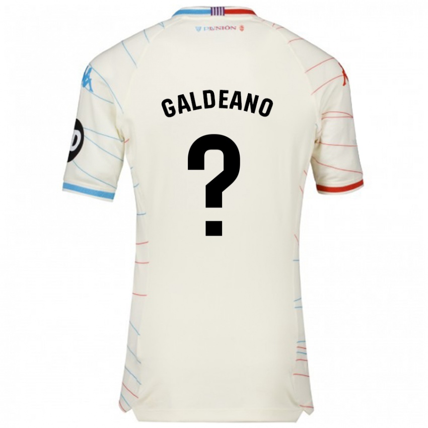 Kinderen Alejandro Galdeano #0 Wit Rood Blauw Uitshirt Uittenue 2024/25 T-Shirt België