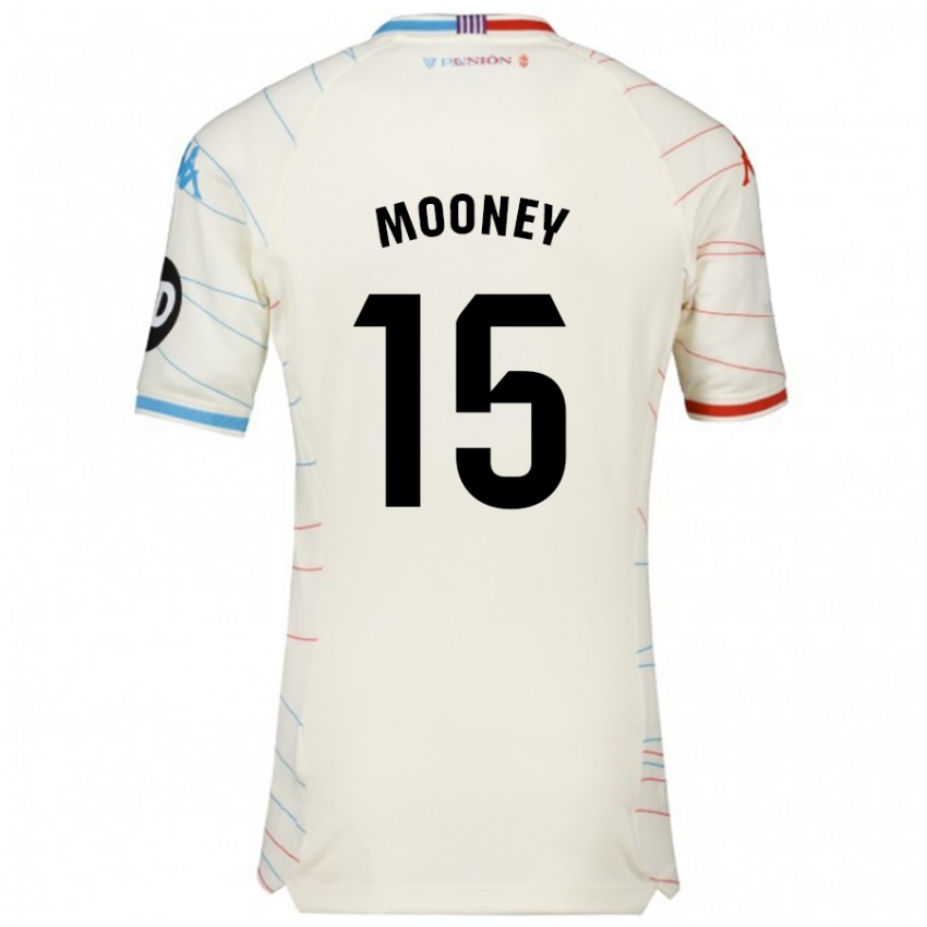 Enfant Maillot Fionn Mooney #15 Blanc Rouge Bleu Tenues Extérieur 2024/25 T-Shirt Belgique