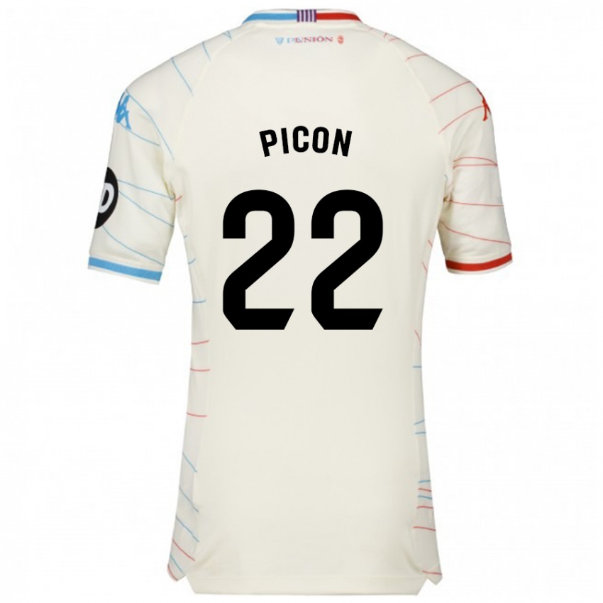 Kinderen Pablo Picón #22 Wit Rood Blauw Uitshirt Uittenue 2024/25 T-Shirt België