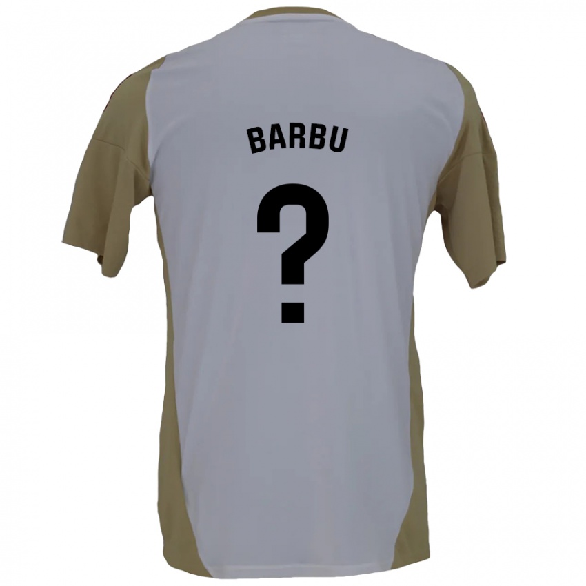 Kinderen Álex Barbu #0 Bruin Wit Uitshirt Uittenue 2024/25 T-Shirt België