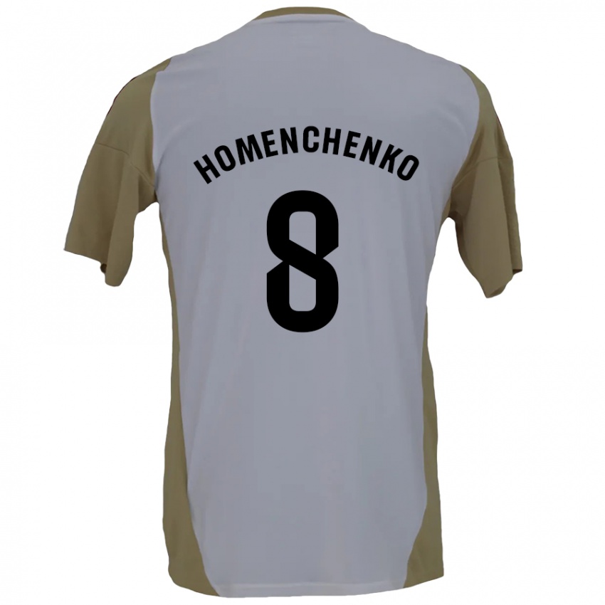 Kinderen Santiago Homenchenko #8 Bruin Wit Uitshirt Uittenue 2024/25 T-Shirt België