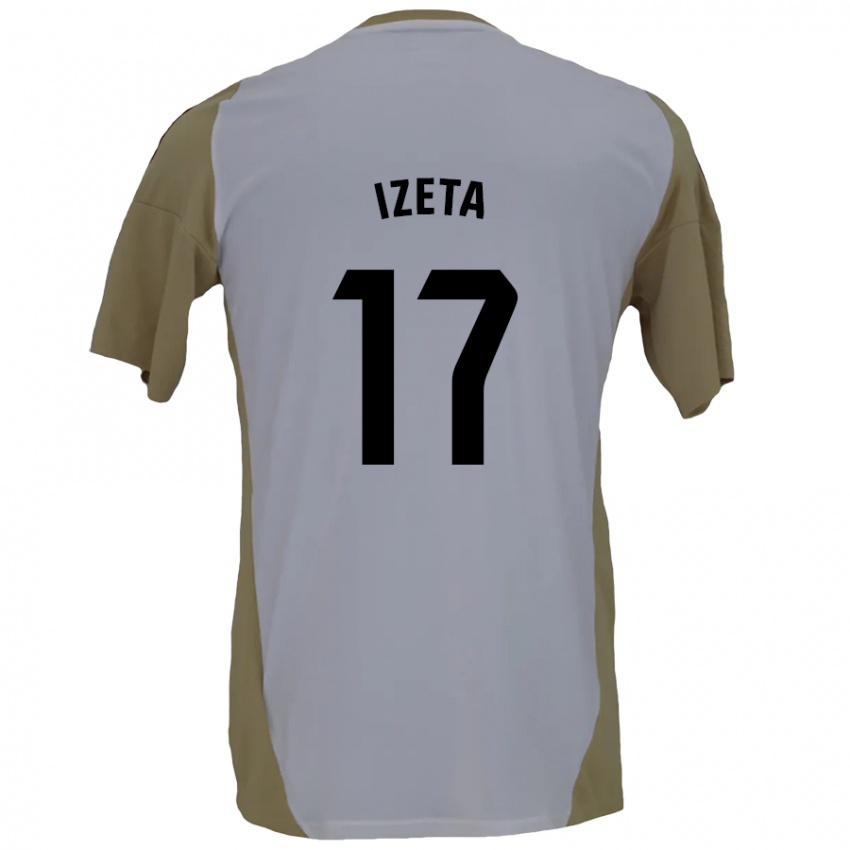 Kinderen Urko Izeta #17 Bruin Wit Uitshirt Uittenue 2024/25 T-Shirt België