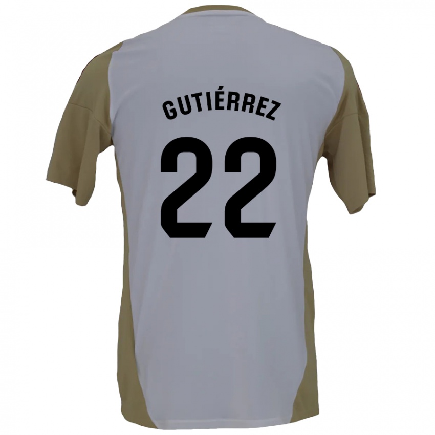 Kinderen Juan Gutiérrez #22 Bruin Wit Uitshirt Uittenue 2024/25 T-Shirt België