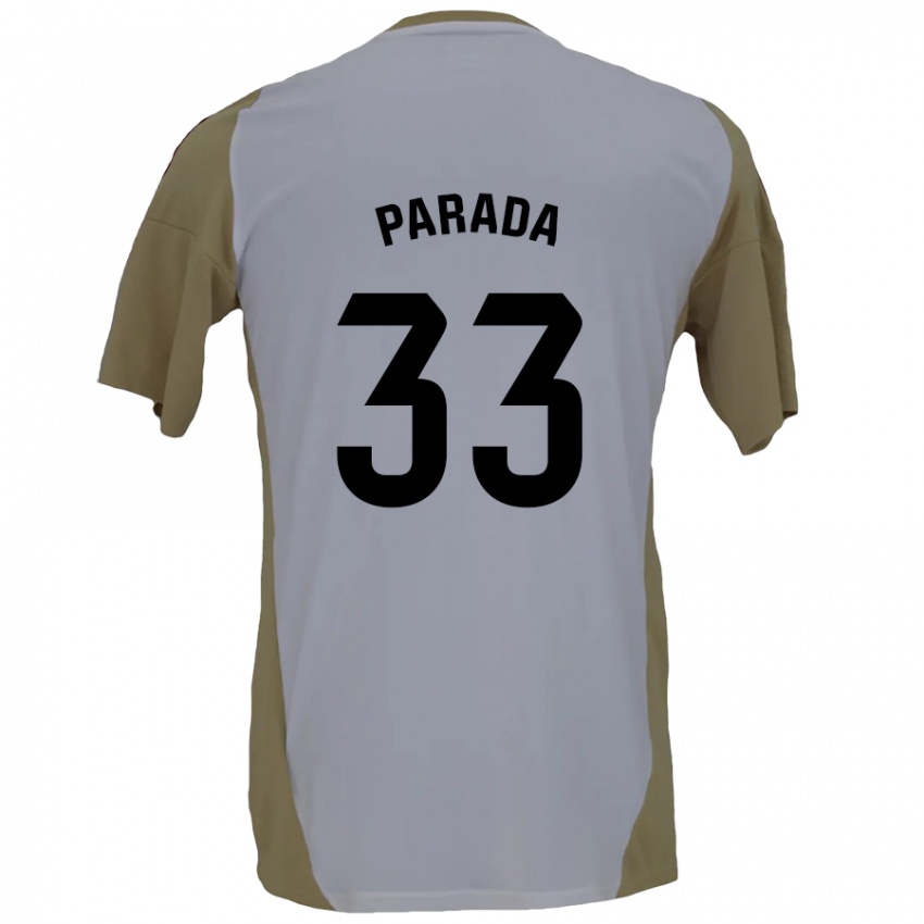 Kinderen Victor Parada #33 Bruin Wit Uitshirt Uittenue 2024/25 T-Shirt België