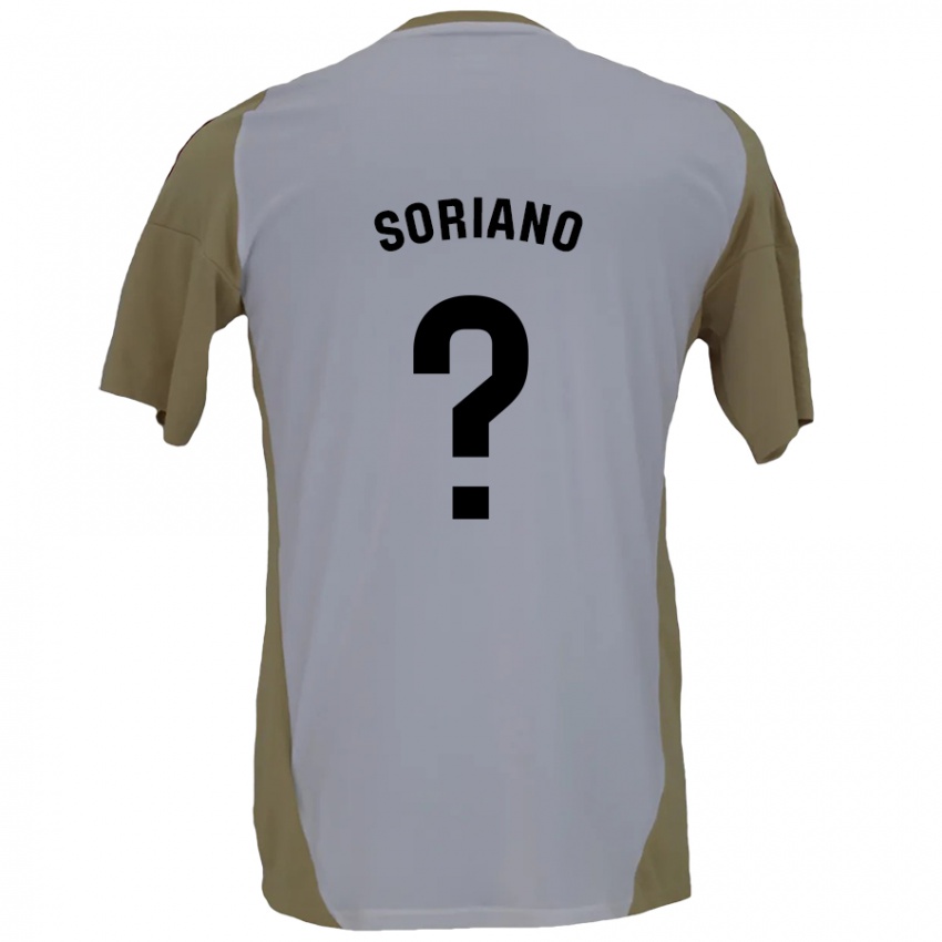 Kinderen Adrián Soriano #0 Bruin Wit Uitshirt Uittenue 2024/25 T-Shirt België