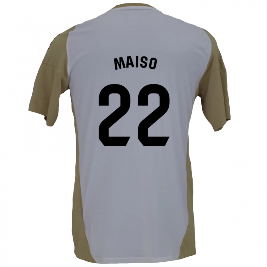 Kinderen Álvaro Maiso #22 Bruin Wit Uitshirt Uittenue 2024/25 T-Shirt België