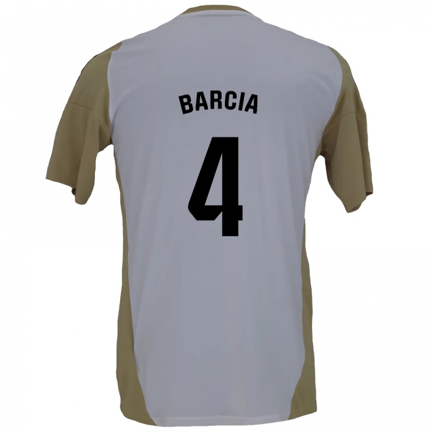 Kinderen Sergio Barcia #4 Bruin Wit Uitshirt Uittenue 2024/25 T-Shirt België