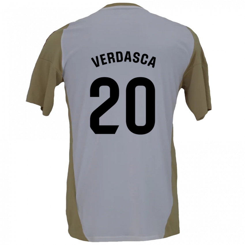 Kinderen Diogo Verdasca #20 Bruin Wit Uitshirt Uittenue 2024/25 T-Shirt België