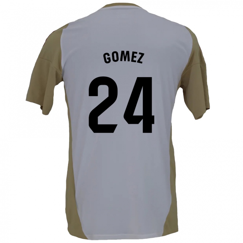 Kinderen Jonathan Gómez #24 Bruin Wit Uitshirt Uittenue 2024/25 T-Shirt België