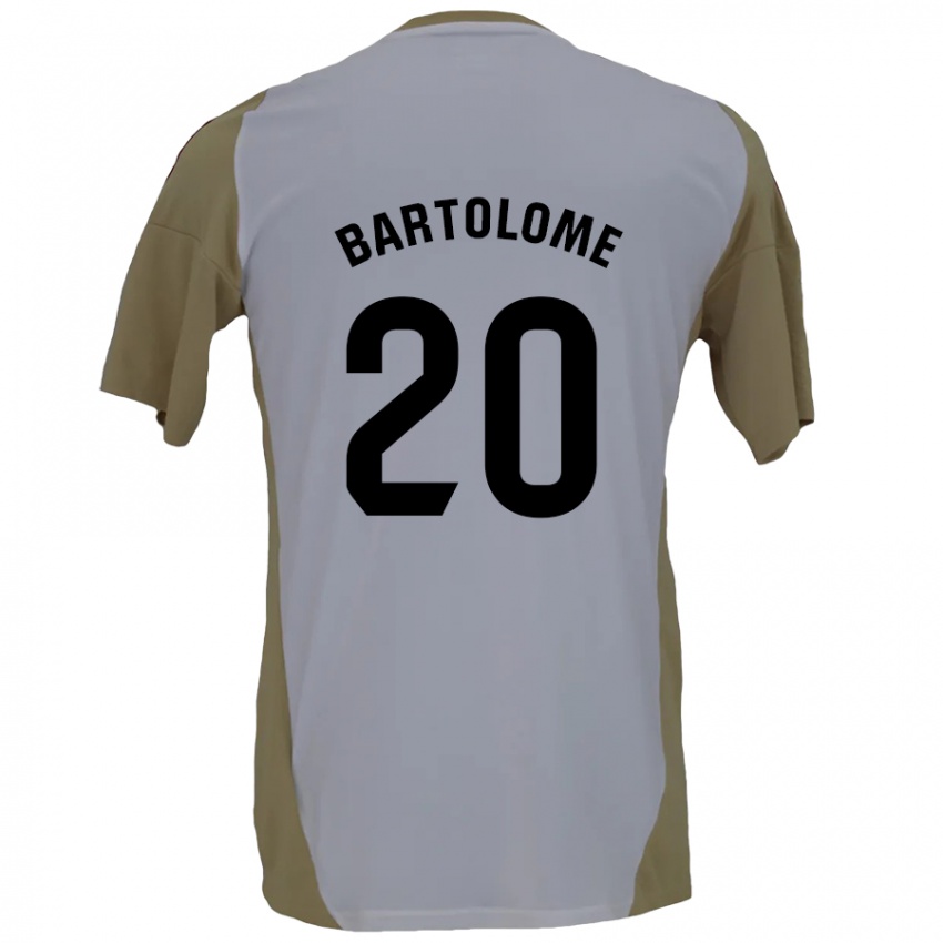 Kinderen Diego Bartolomé #20 Bruin Wit Uitshirt Uittenue 2024/25 T-Shirt België