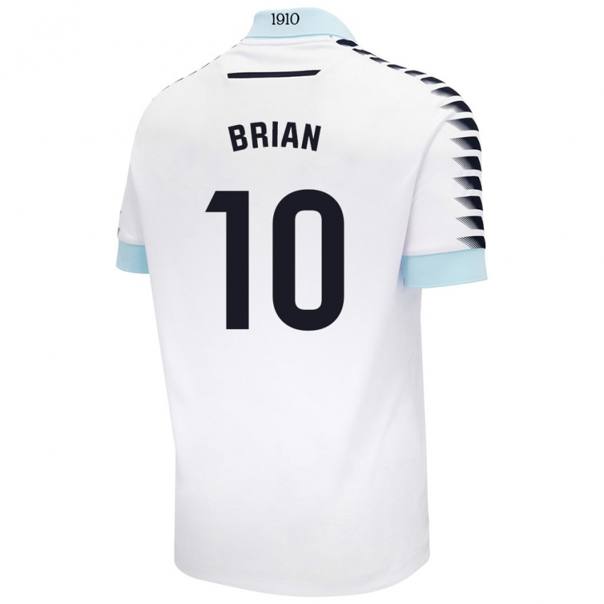 Enfant Maillot Brian Ocampo #10 Blanc Bleu Tenues Extérieur 2024/25 T-Shirt Belgique