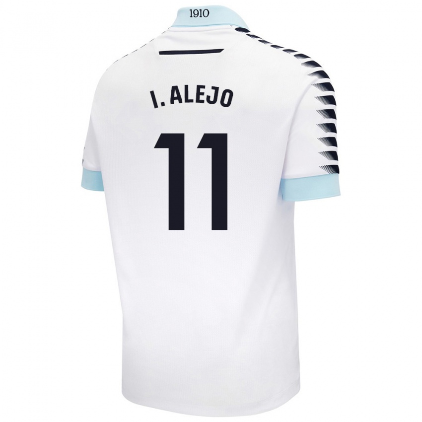 Enfant Maillot Iván Alejo #11 Blanc Bleu Tenues Extérieur 2024/25 T-Shirt Belgique