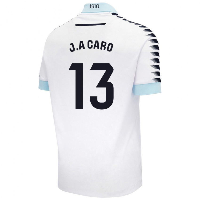 Kinderen José Antonio Caro #13 Wit Blauw Uitshirt Uittenue 2024/25 T-Shirt België